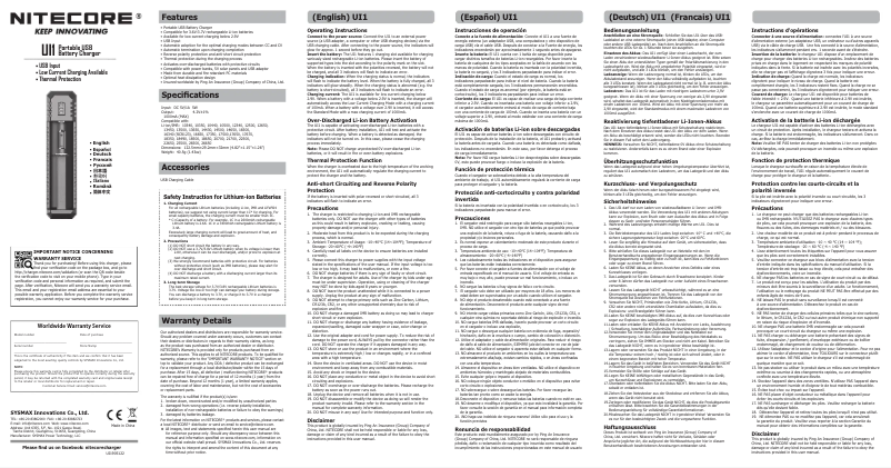 Page n°1 - Manuel utilisateur Nitecore UI1