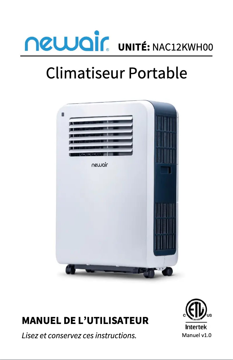 Image de la première page du manuel de l'appareil AC-12200E