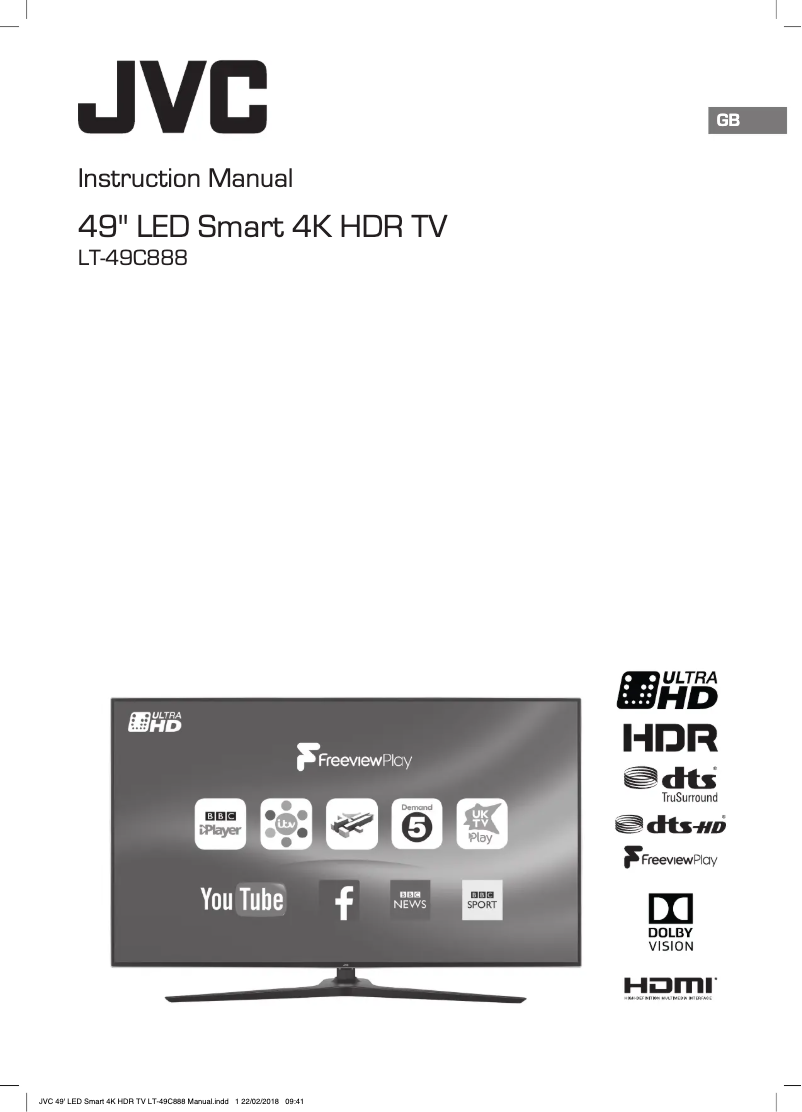 Page 1 de la notice Manuel utilisateur JVC LT-49C888