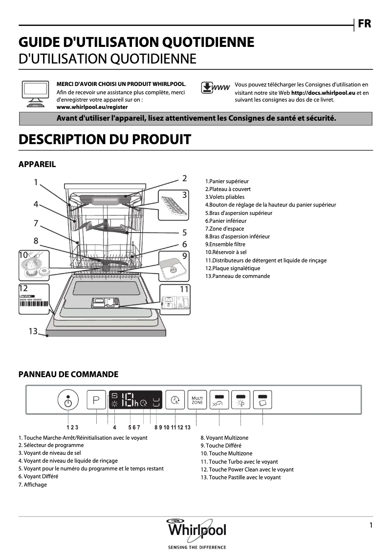 Página 1 del manual Manual de usuario Whirlpool WCIO 3P23 PEL