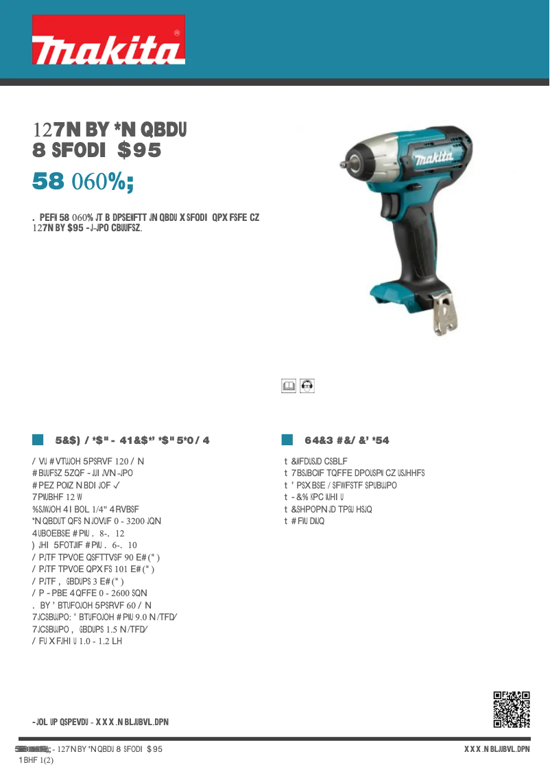 Page n°1 - Fiche technique Makita TW060DZ