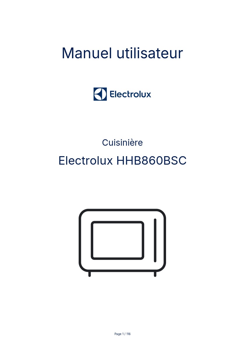 Image de la première page du manuel de l'appareil HHB860BSC