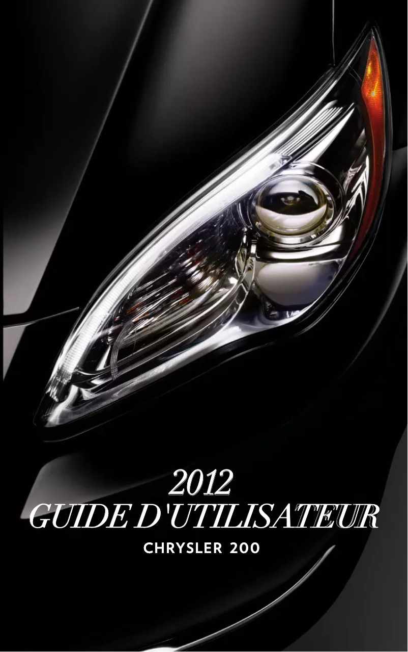 Page n°1 - Manuel utilisateur Chrysler 200 (2012)