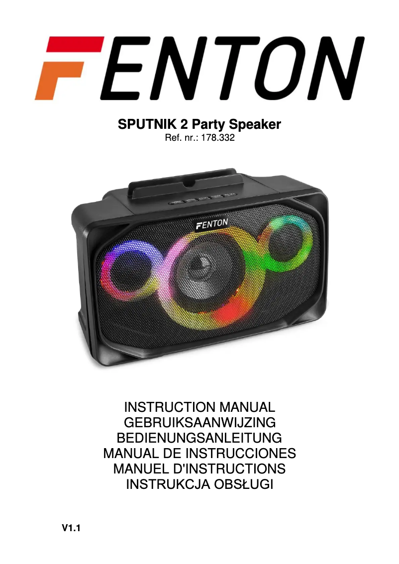 Page n°1 - Manuel utilisateur Fenton SPUTNIK 2