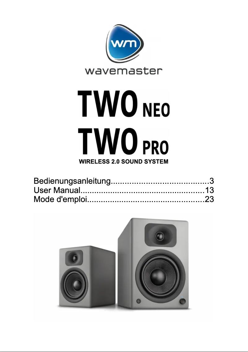 Page 1 de la notice Manuel utilisateur Wavemaster Two Neo