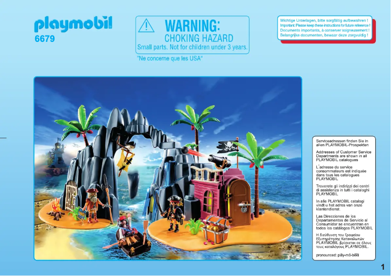Page n°1 - Manuel utilisateur Playmobil Pirates Pirate Treasure Island 6679