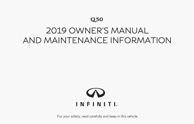 Página 1 del manual Manual de usuario Infiniti Q50 (2019)