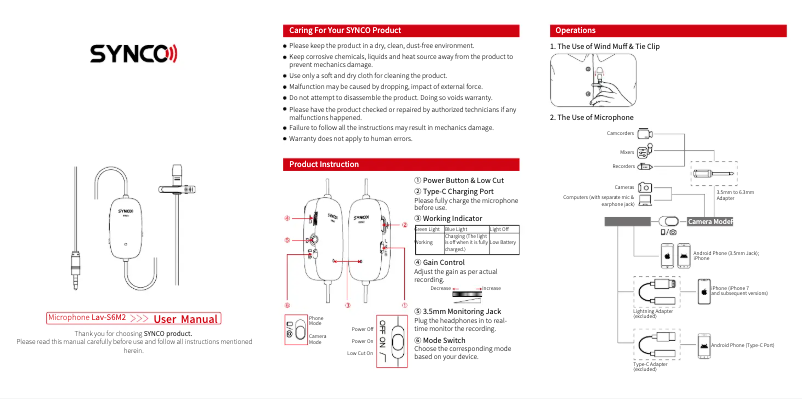 Página 1 del manual Manual de usuario Synco Lav-S6M2