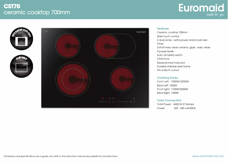 Image de la première page du manuel de l'appareil CST70