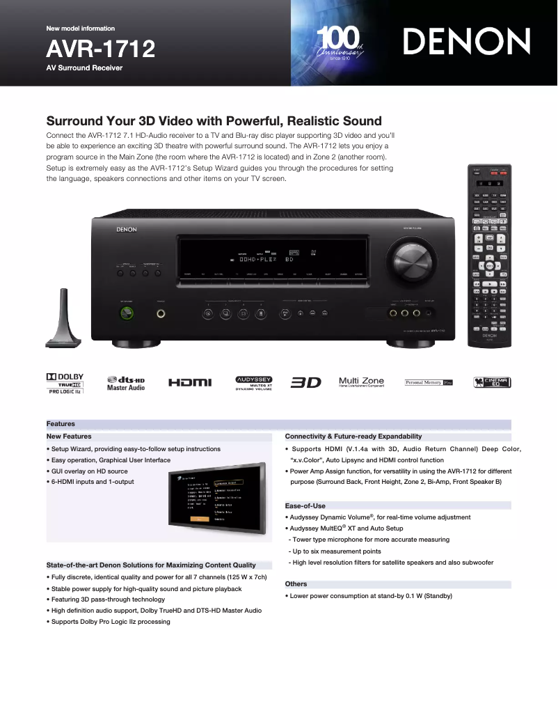 Image de la première page du manuel de l'appareil AVR-1712