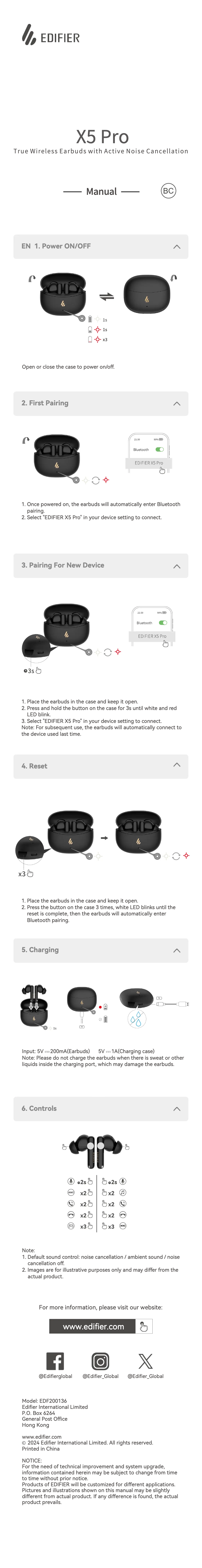 Página 1 del manual Manual de usuario Edifier X5 Pro