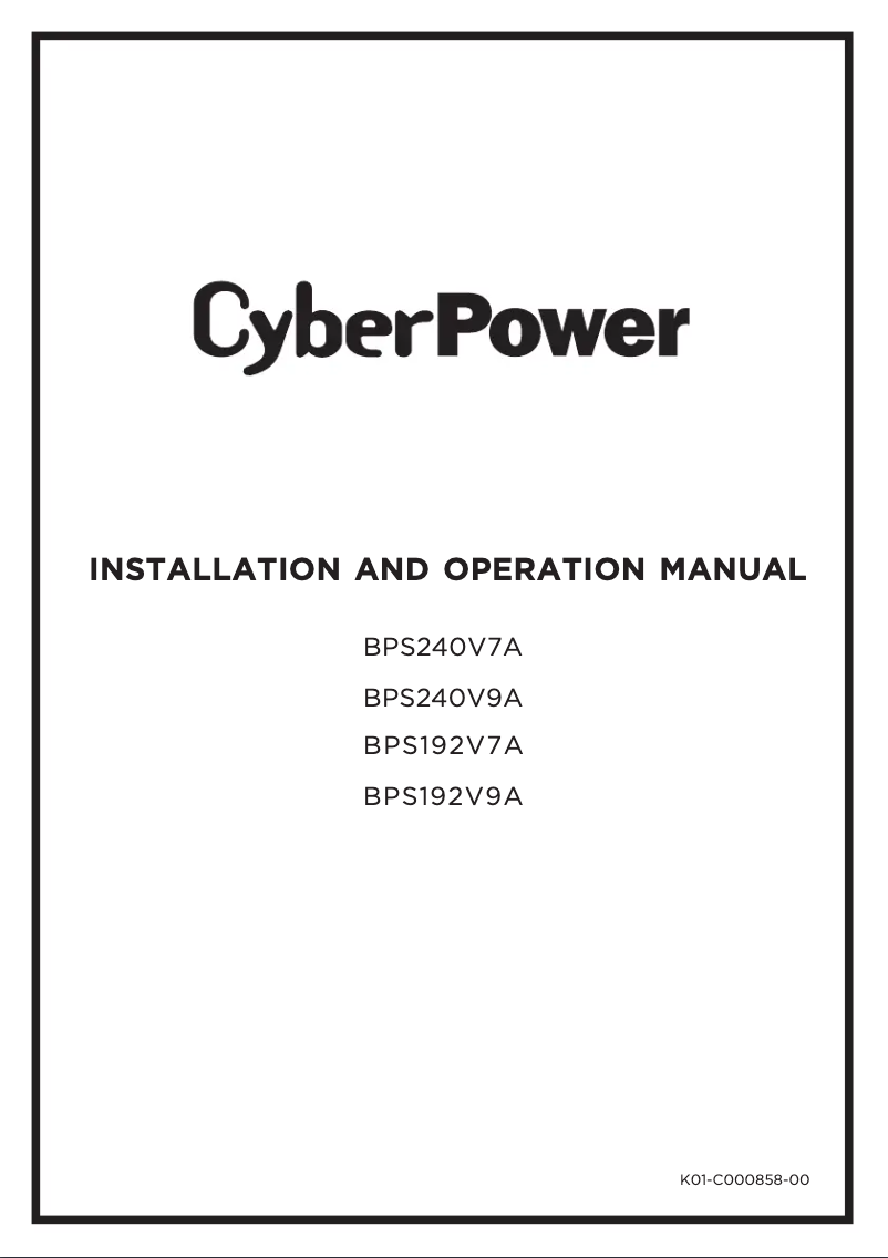Página 1 del manual Manual de usuario CyberPower BPS240V9A