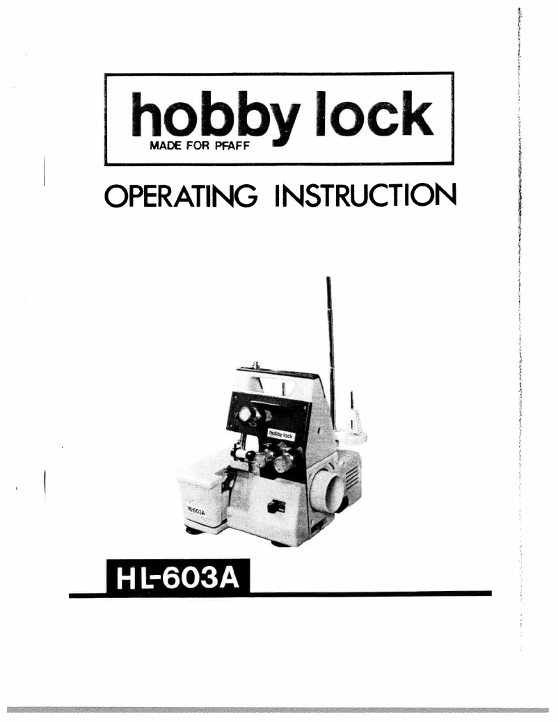 Page n°1 - Manuel utilisateur Pfaff hobbylock 603A