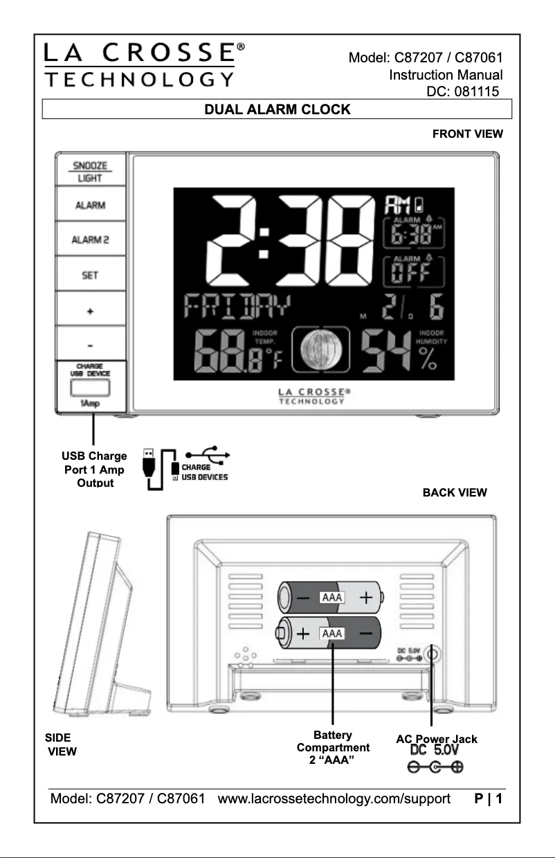 Página 1 del manual Manual de usuario La Crosse Technology C87061