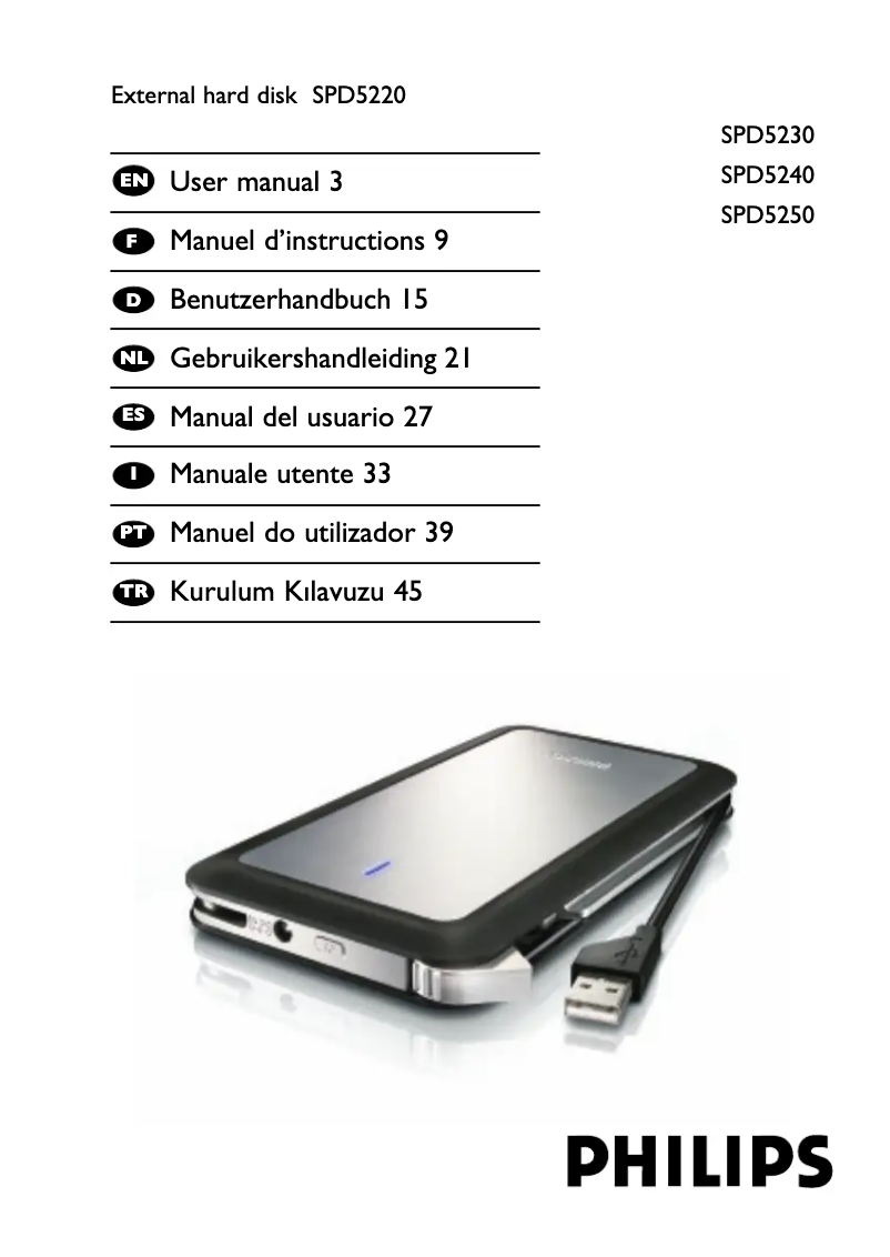 Page n°1 - Mode d'emploi Philips SPD5240CC