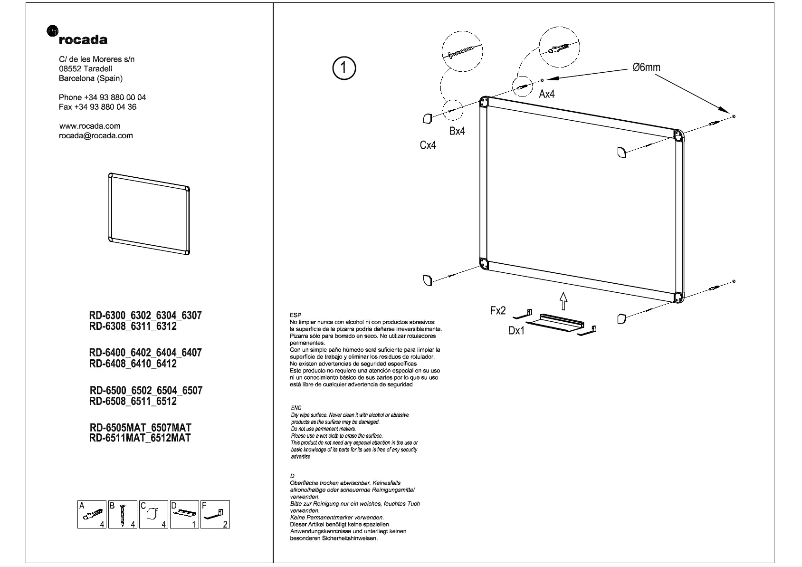Page 1 de la notice Manuel utilisateur Rocada RD-6504