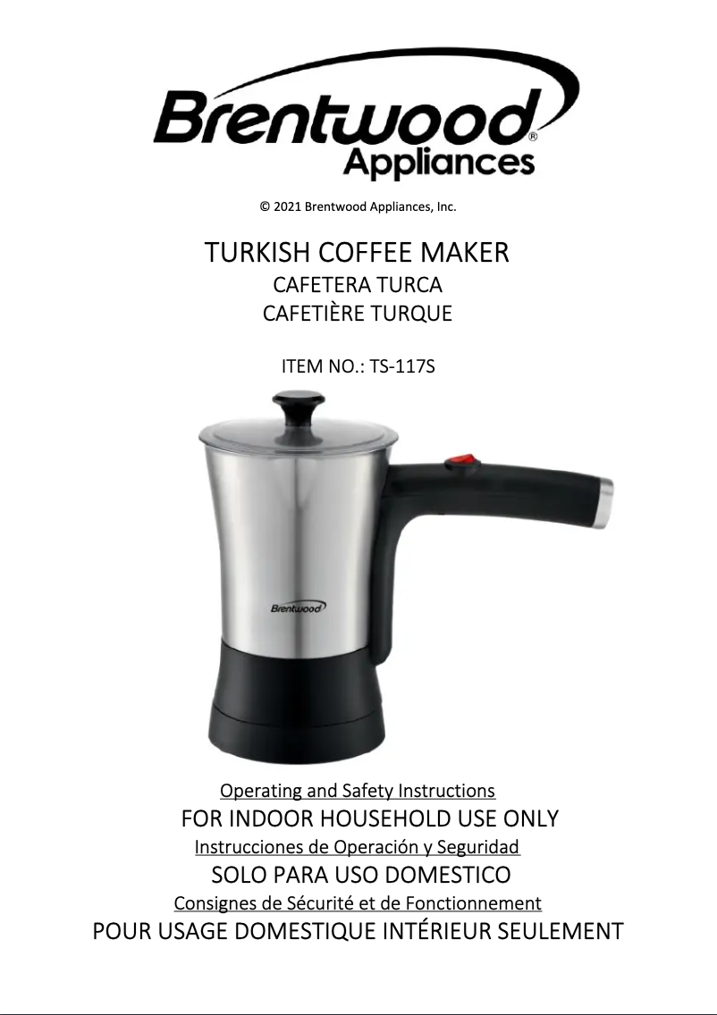Page n°1 - Manuel utilisateur Brentwood TS-117S