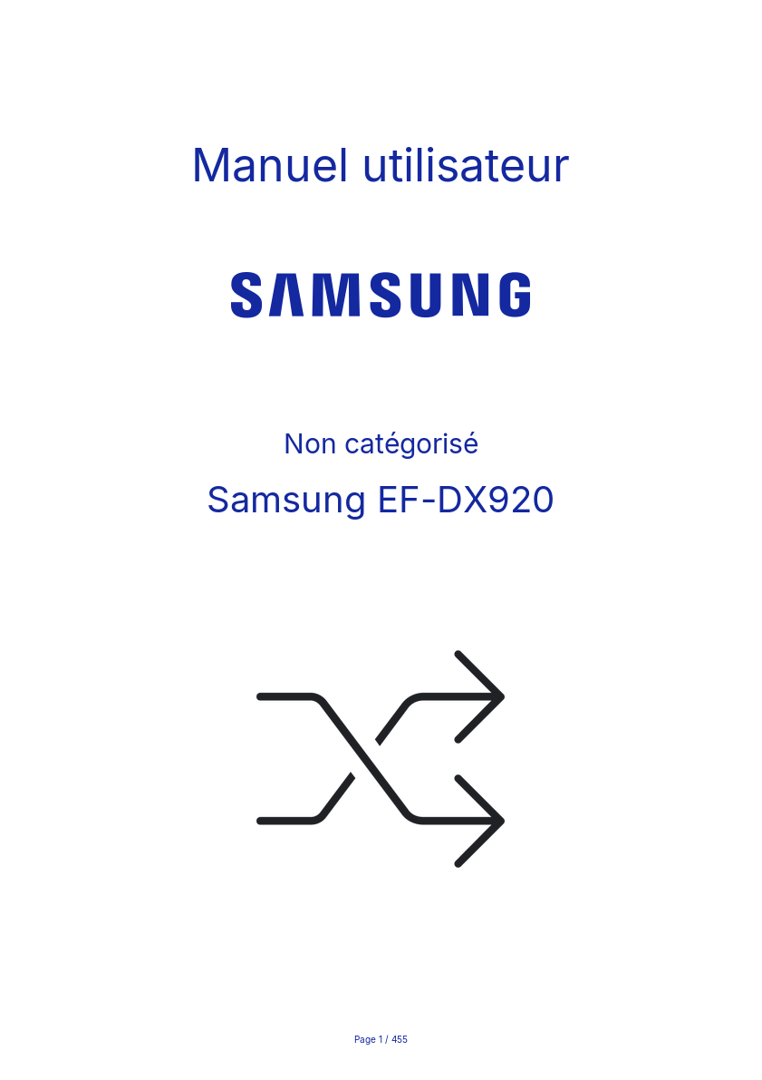 Page n°1 - Manuel utilisateur Samsung EF-DX920