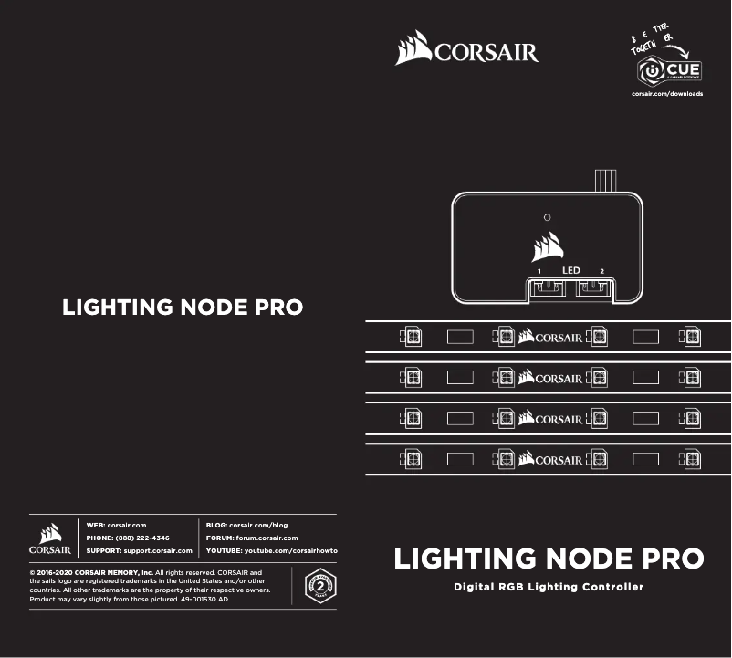 Page n°1 - Manuel utilisateur Corsair iCUE Lighting Node PRO