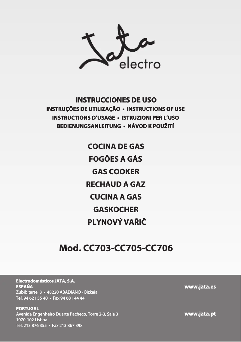 Página 1 del manual Manual de usuario Jata CC705