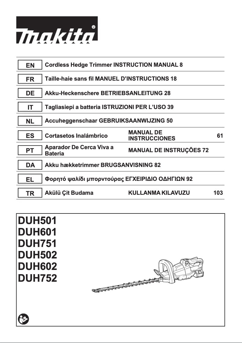 Página 1 del manual Manual de usuario Makita DUH601Z