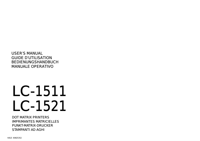 Page n°1 - Manuel utilisateur Star LC-1511