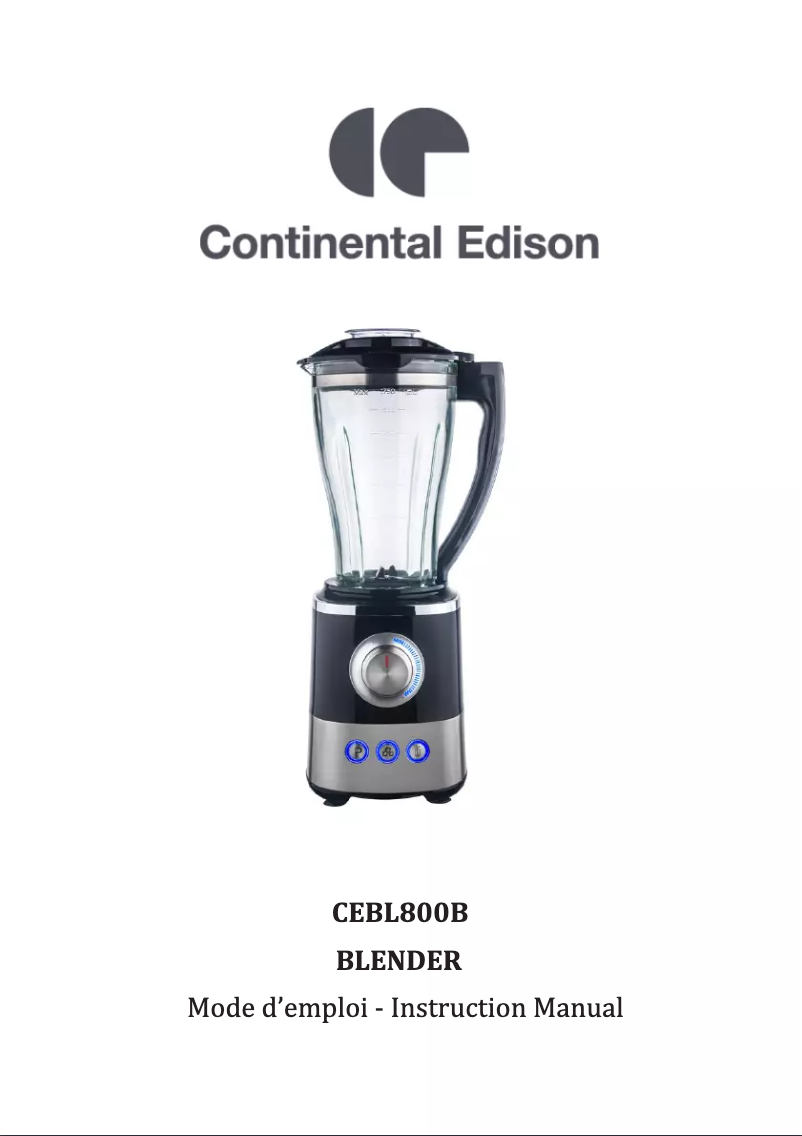 Page n°1 - Manuel utilisateur Continental Edison CEBL800B