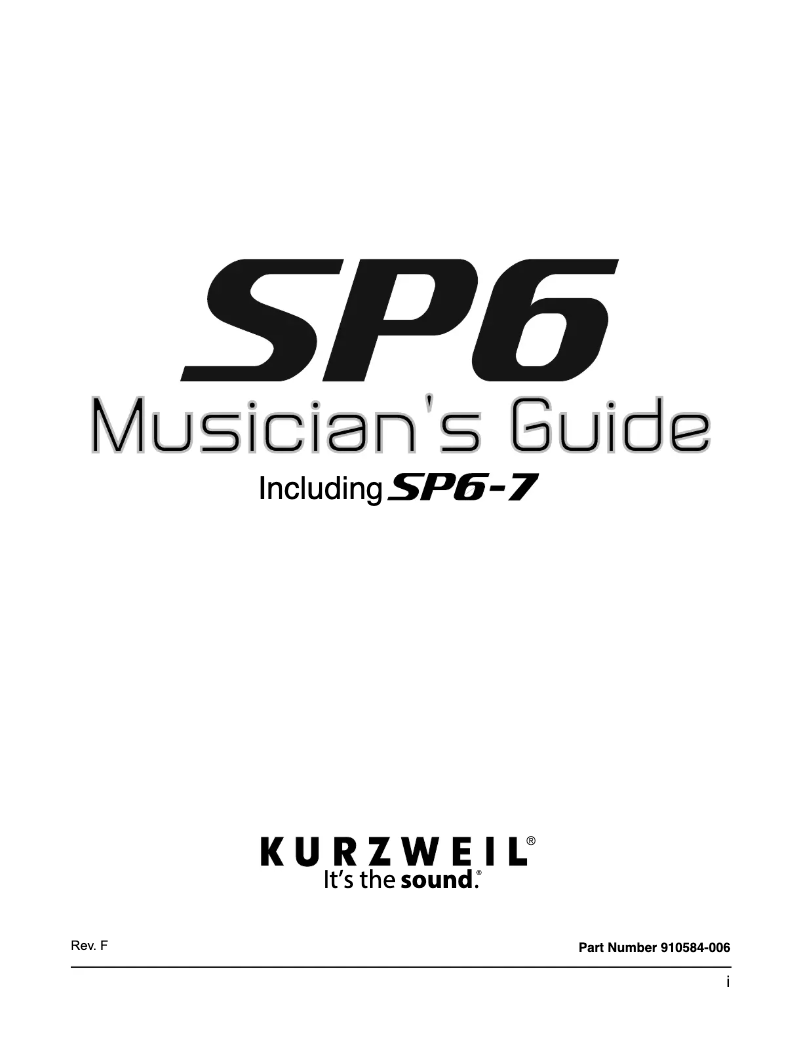 Image de la première page du manuel de l'appareil SP7