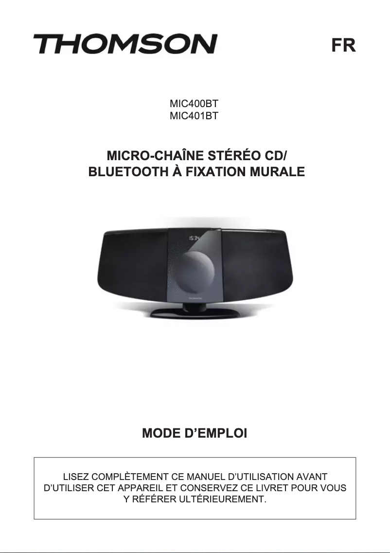 Image de la première page du manuel de l'appareil MIC400BT