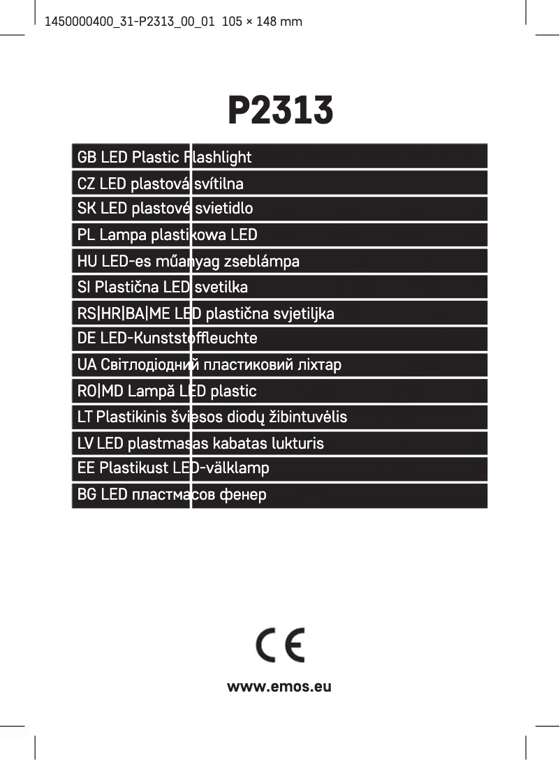 Page 1 de la notice Manuel utilisateur Emos P2313