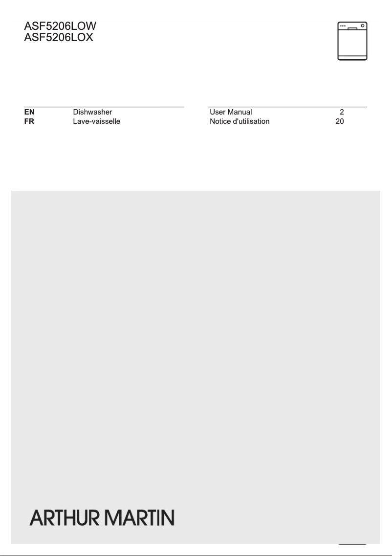 Image de la première page du manuel de l'appareil ASF5206LOX