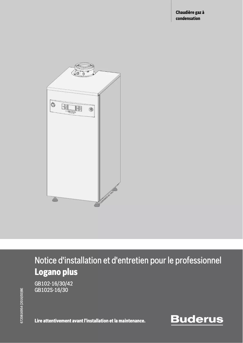 Page n°1 - Manuel utilisateur Buderus Logano plus GB102S 16-30