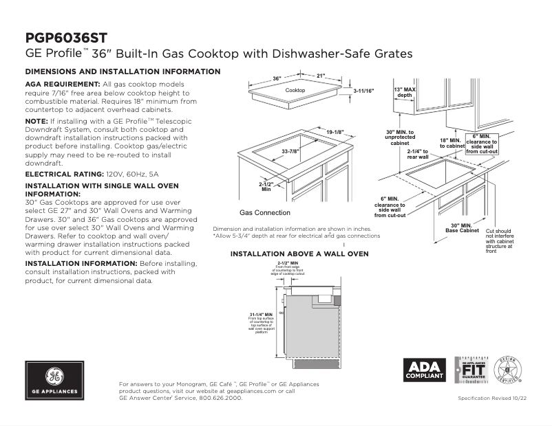 Image de la première page du manuel de l'appareil Profile PGP6036STSS