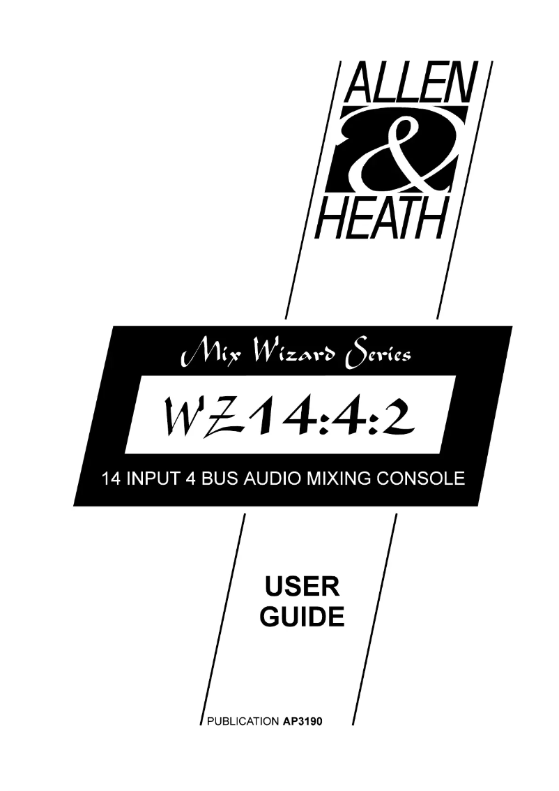 Page 1 de la notice Manuel utilisateur Allen & Heath WZ14-4-2