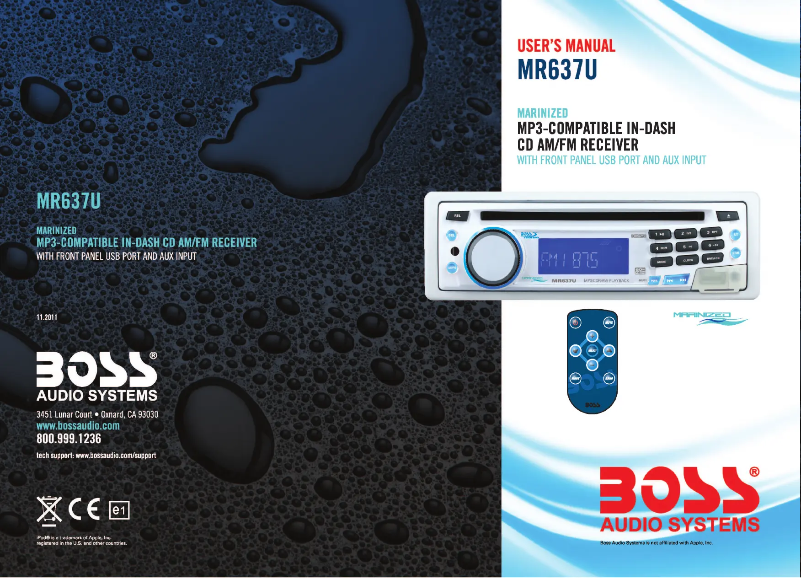 Page n°1 - Manuel utilisateur Boss MR637U