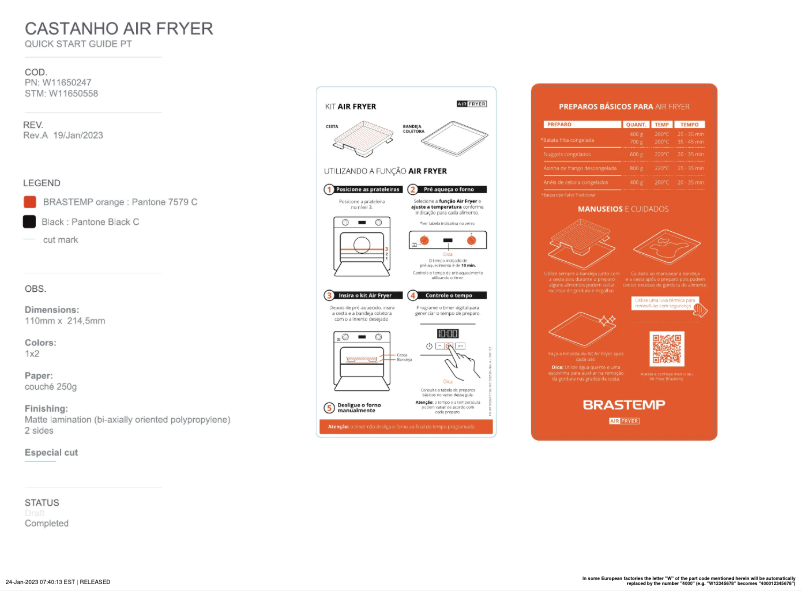 Page 1 de la notice Manuel utilisateur Brastemp BOF84AR