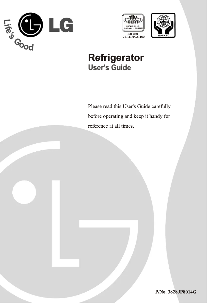 Page 1 de la notice Manuel utilisateur LG GR-U191CL