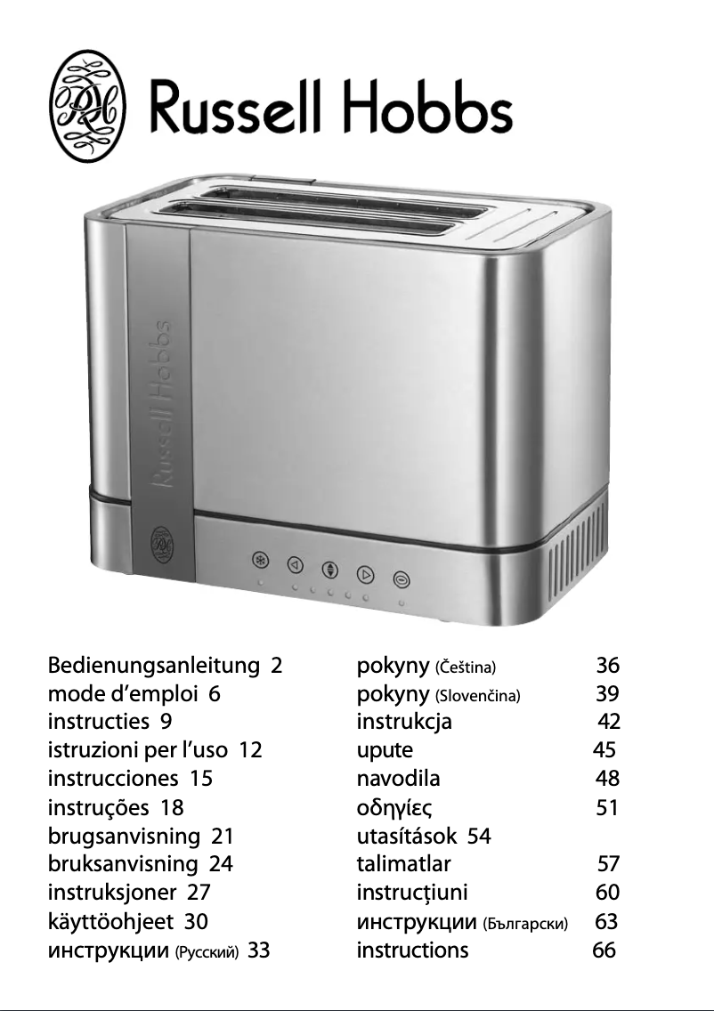 Page n°1 - Manuel utilisateur Russell Hobbs 18502-56 Steel Touch
