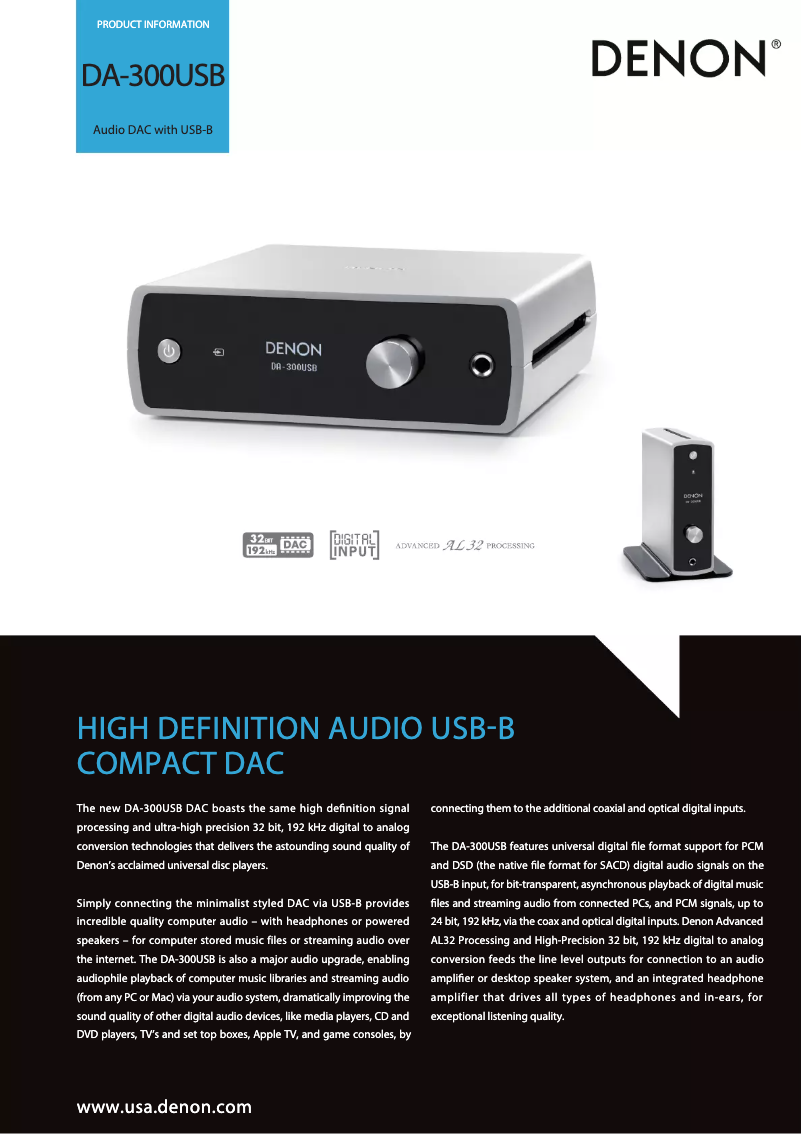 Imagen de la primera página del manual del dispositivo DA-300USB