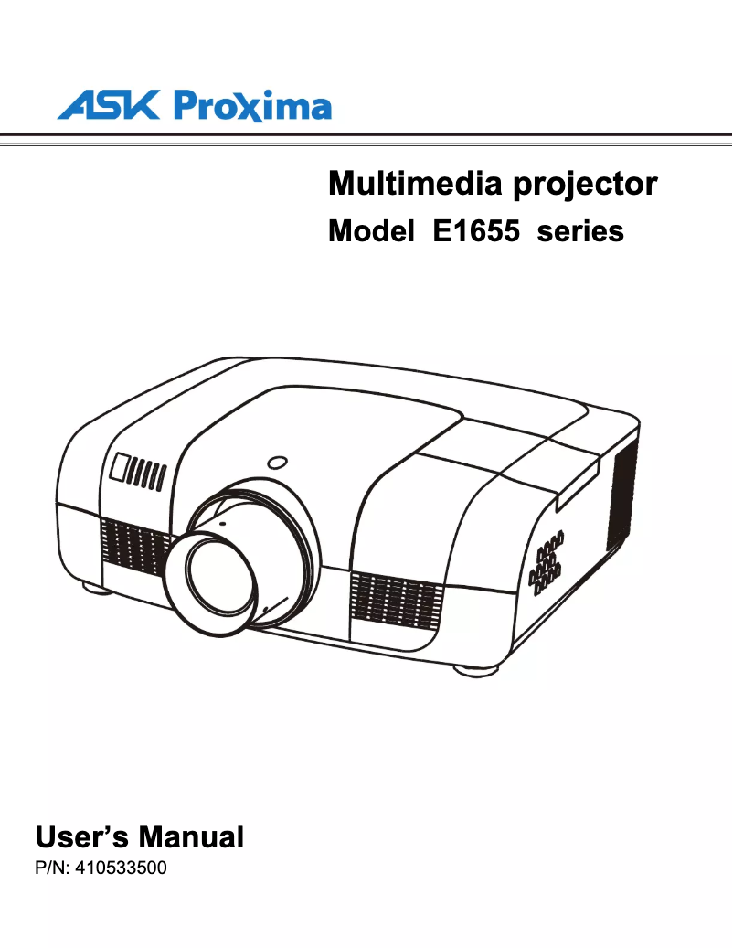 Page 1 de la notice Manuel utilisateur ASK Proxima E1655-A