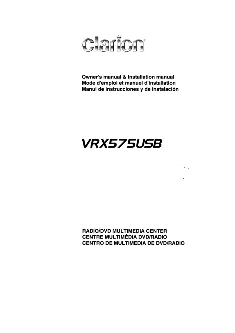 Image de la première page du manuel de l'appareil VRX575USB