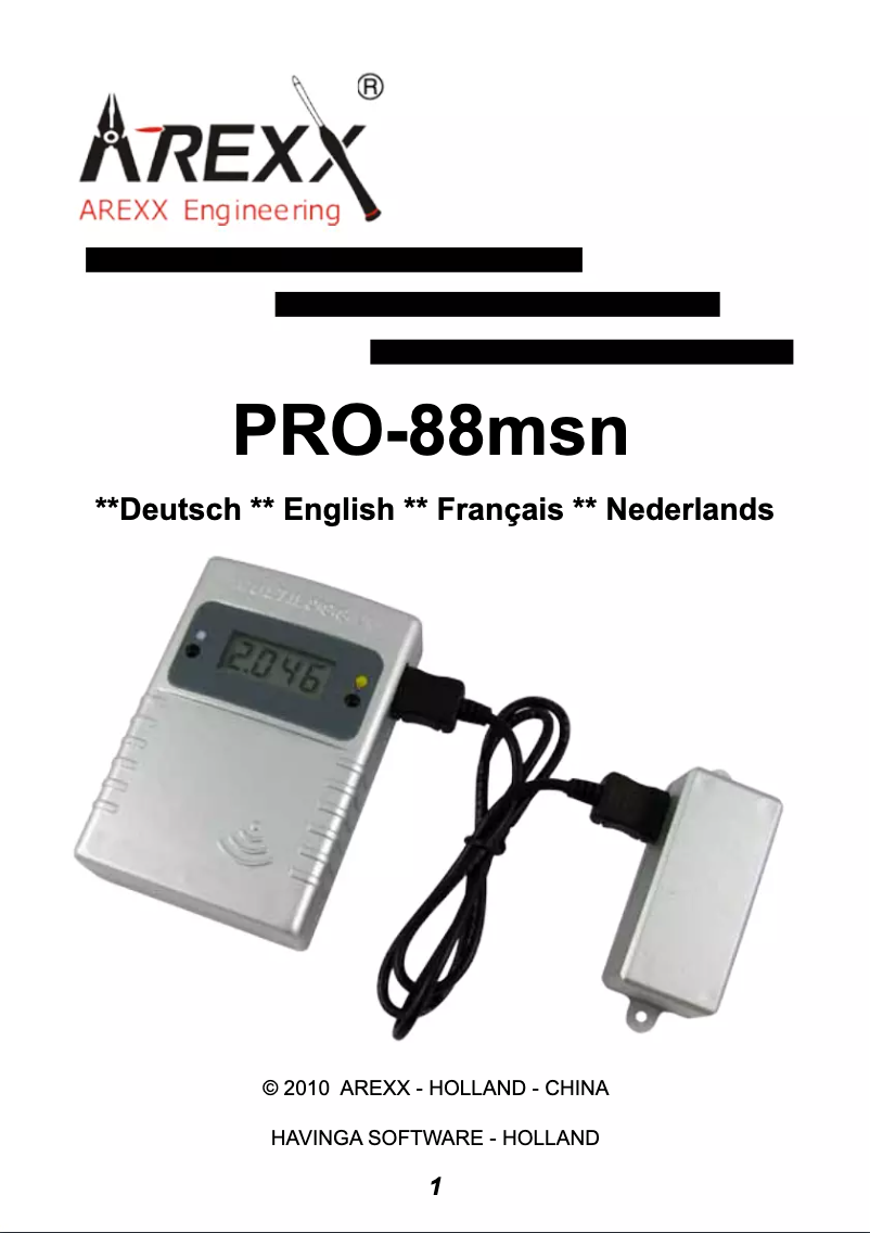 Page n°1 - Manuel utilisateur AREXX PRO-88msn