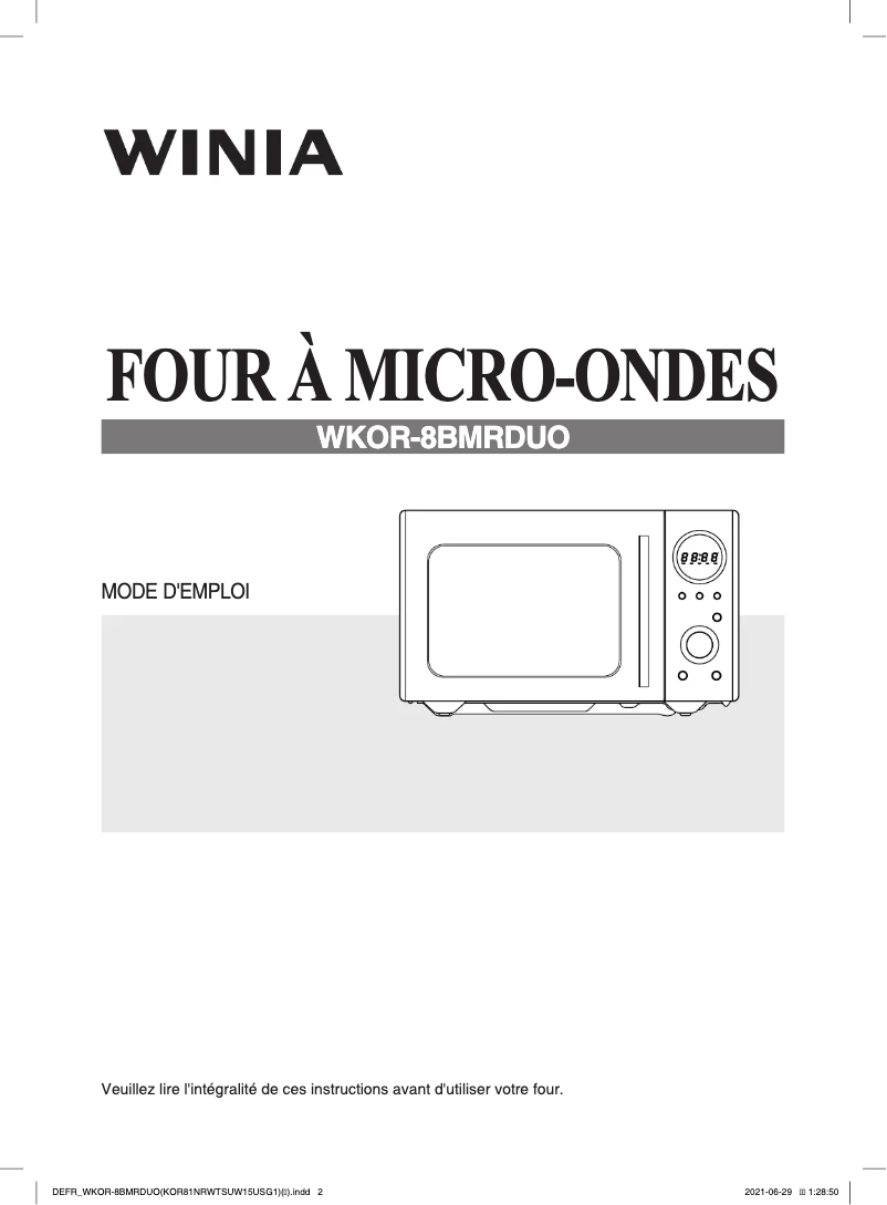Image de la première page du manuel de l'appareil WKOR-8BMRDUO