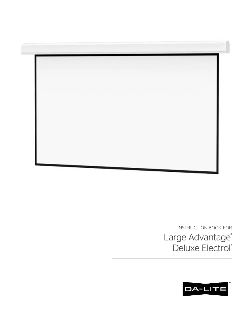 Page 1 de la notice Manuel utilisateur Da-Lite Large Advantage Deluxe Electrol 36855