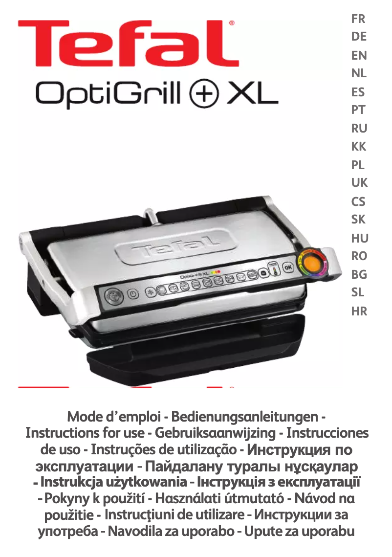 Page 1 de la notice Manuel utilisateur Tefal Optigrill XL YY4398