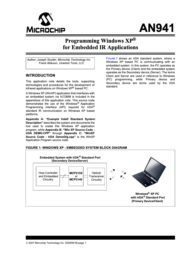Page 1 de la notice Manuel utilisateur Microchip MCP2150