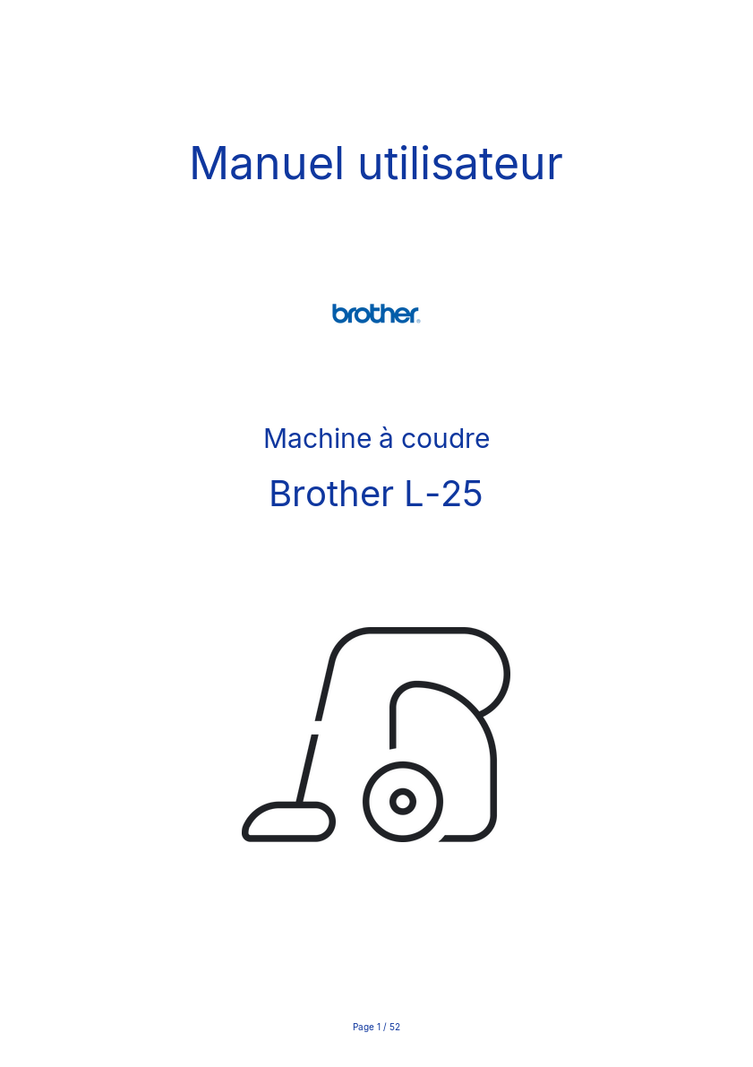 Page n°1 - Manuel utilisateur Brother L-25