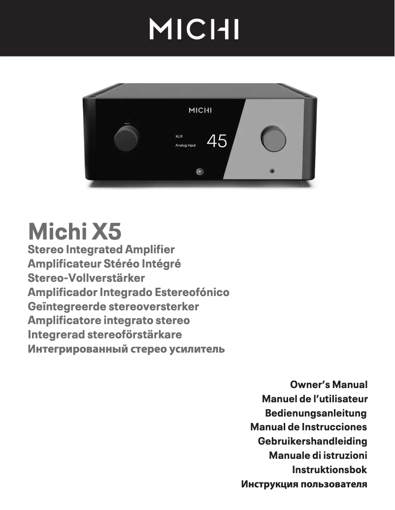 Image de la première page du manuel de l'appareil Michi X5