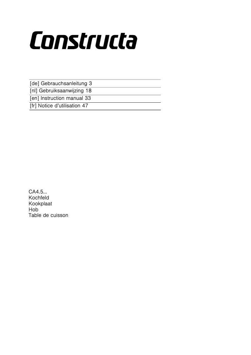 Image de la première page du manuel de l'appareil CA425252