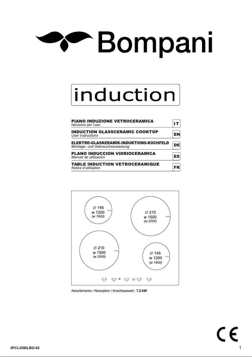 Page 1 de la notice Manuel utilisateur Bompani BO364AA/E